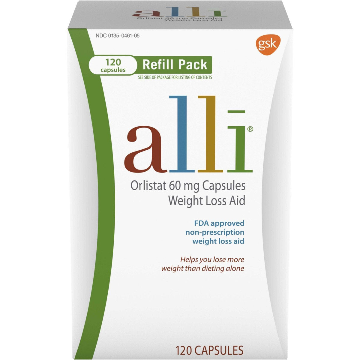 alli Orlistat 60 mg 120 capsules Refill Pack